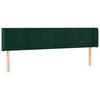 vidaXL Vzglavje z u&scaron;esi temno zeleno 203x16x78/88 cm žamet
