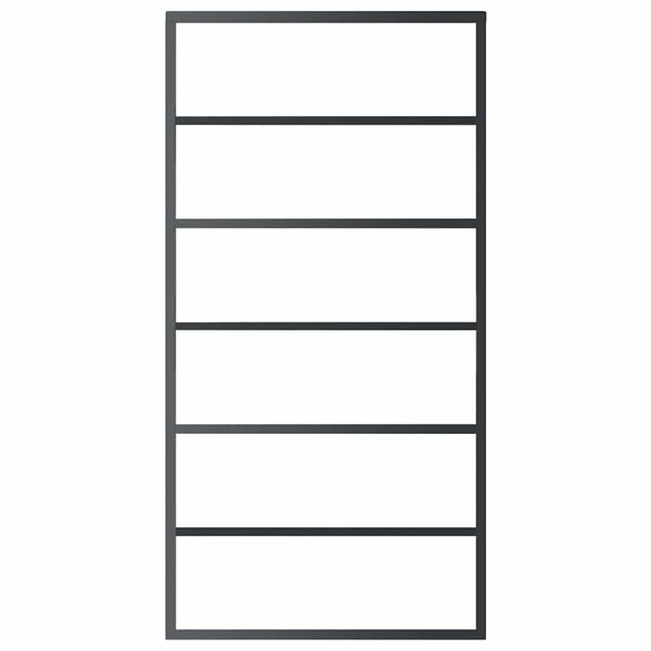 vidaXL Drsna vrata ESG steklo in aluminij 102x205 cm črna