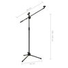 vidaXL Stojalo za mikrofon s stativom in dvojno sponko