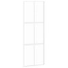 vidaXL Drsna vrata bela 76x205 cm kaljeno steklo in aluminij