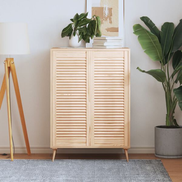 vidaXL Vrata za omarico z letvicami 2 kosa 99,3x39,4 cm trdna borovina