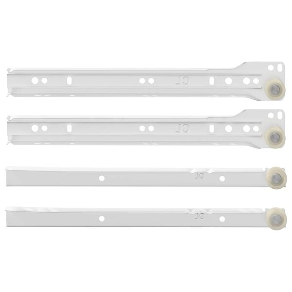 vidaXL Drsni mehanizem za predal 2 pcs Bela 250 mm Jeklo