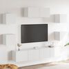 vidaXL Komplet TV omaric 7-delni bel inženirski les