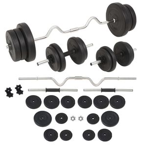 vidaXL Komplet uteži in palic 60 kg
