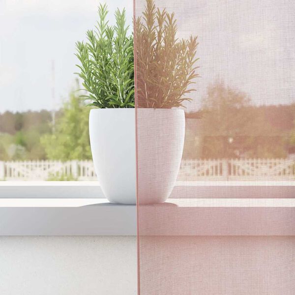 vidaXL Voile zavese z vponkami 2 kosa roza 140x175 cm