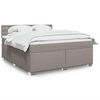 vidaXL Box spring postelja z vzmetnico taupe 180x200 cm blago