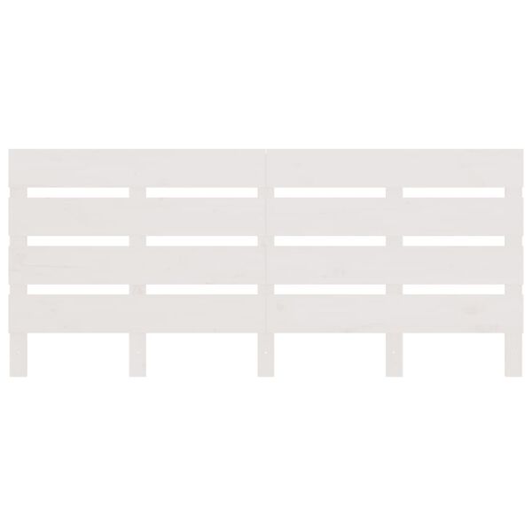 vidaXL Posteljno vzglavje belo 150x3x80 cm trdna borovina