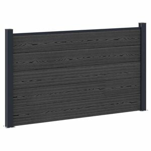 vidaXL Komplet ograj 180 x 105 cm WPC in aluminij Črna