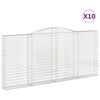 vidaXL Obokane gabion ko&scaron;are 10kosov 400x30x180/200cm pocinkano železo