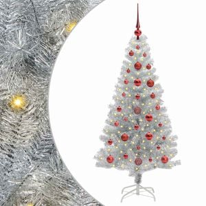 vidaXL Božično drevo srebrna 120 cm PET