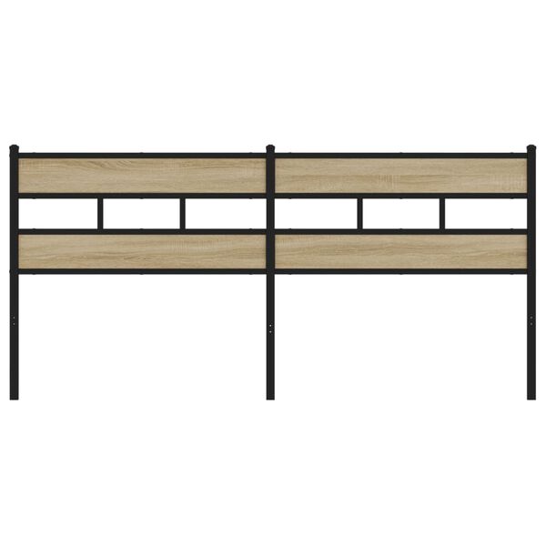 vidaXL Naglavna deska Sonoma Oak 200 cm Železo in inženirski les