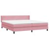 vidaXL Box Spring postelja z vzmetnico Pink 200x220 cm žamet