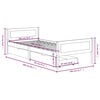 vidaXL Posteljni okvir z 2 predaloma temno rjav 100x200 cm borovina