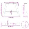 vidaXL Noge za klubsko mizico v obliki črke A, 2 kosa, bele, 30 x (30-31) cm, jeklo