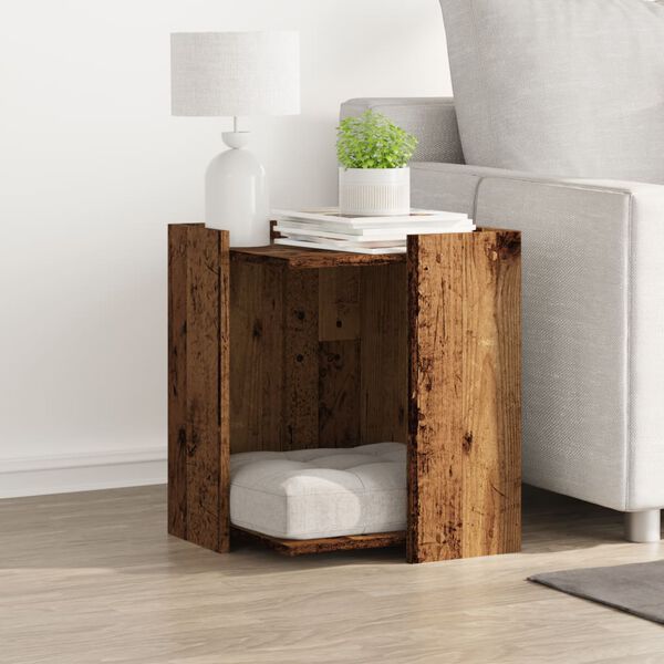 vidaXL Omara za mačje strani&scaron;če starinski les 42x42x51 cm inž. les