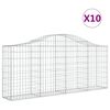 vidaXL Obokane gabion košare 10 kosov 200x30x80/100 cm cinkano železo