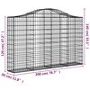 vidaXL Obokane gabion ko&scaron;are 6 kosov 200x30x120/140cm pocinkano železo