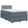 vidaXL Postelja boxspring z vzmetnico Temno siva 120 x 200 cm Žamet