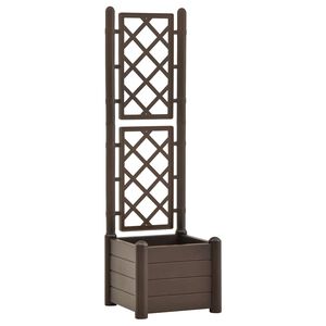 vidaXL Vrtno cvetlično korito z oporno mrežo 43x43x142 cm PP mocha