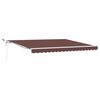 vidaXL Avtomatsko zložljiva tenda z LED rjava 400x300 cm