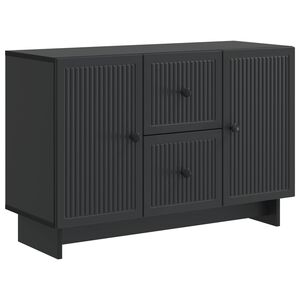 vidaXL Strani &scaron;al s predalom Črna 89 x 34,5 x 60 cm Inženirski les