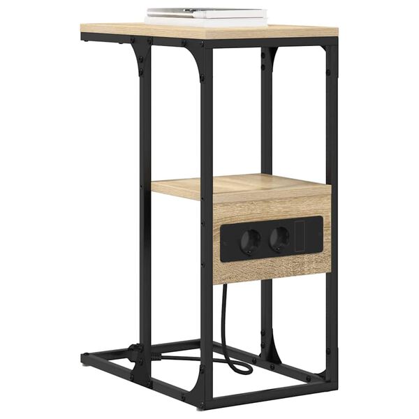 vidaXL Nočna omarica sonoma hrast 41.5 x 26 x 60.5 cm Konstruiran les