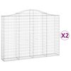 vidaXL Obokane gabion ko&scaron;are 2 kosa 200x30x140/160 cm pocinkano železo