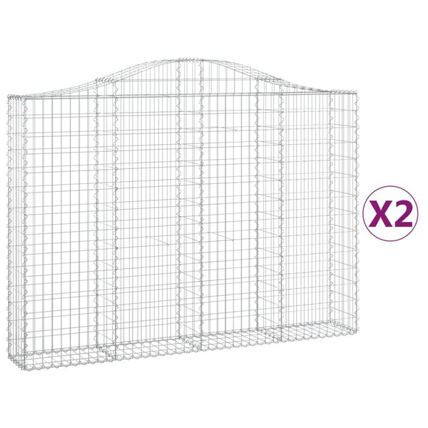 vidaXL Obokane gabion ko&scaron;are 2 kosa 200x30x140/160 cm pocinkano železo