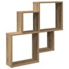 vidaXL Stenska polica artisan hrast 80x15x78,5 cm inž. les