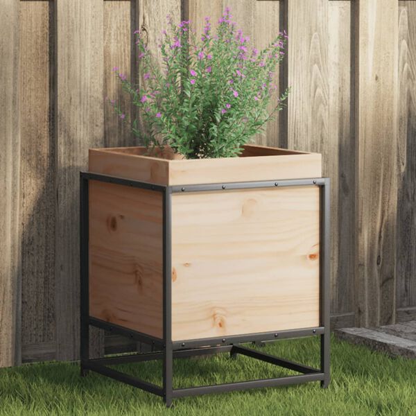 vidaXL Vrtno cvetlično korito 40x40x50 cm trdna borovina