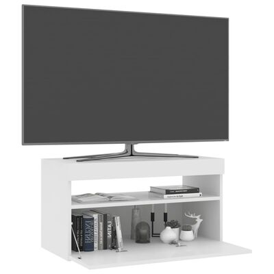 vidaXL TV omarica z LED lučkami bela 75x35x40 cm