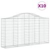 vidaXL Obokane gabion ko&scaron;are 10kosov 200x30x100/120cm pocinkano železo