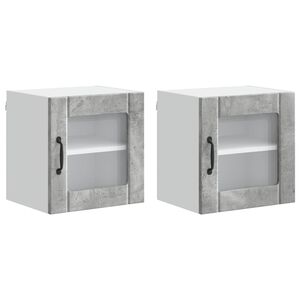 vidaXL Stenski stekleni omarica LUCCA 2 pcs Betonsko siva