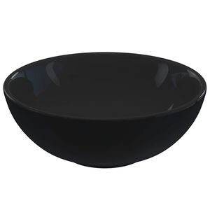 vidaXL Umivalnik sijajno črn &Oslash;28x10 cm keramičen
