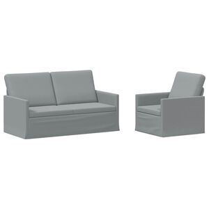 vidaXL Kavčna garnitura 2 pcs Svetlo siva Blago