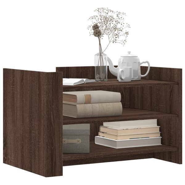 vidaXL Klubska mizica rjavi hrast 80x50x50 cm inženirski les