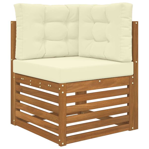 vidaXL Zunanja blazina za kavč 3 pcs krema Poliester