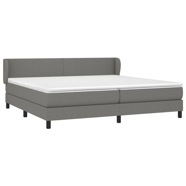vidaXL Box spring postelja z vzmetnico temno siva 200x200 cm blago