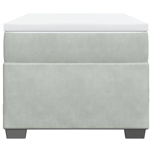 vidaXL Box spring postelja z vzmetnico svetlo siva 80x200 cm žamet