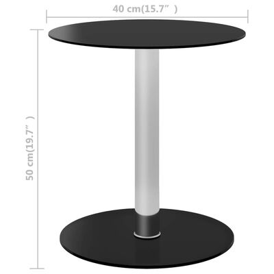 vidaXL Klubska mizica črna 40 cm kaljeno steklo