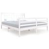 vidaXL Posteljni okvir bel 180x200 cm trden les