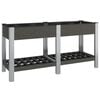 vidaXL Visoka greda s polico siva 175x50x75 cm WPC