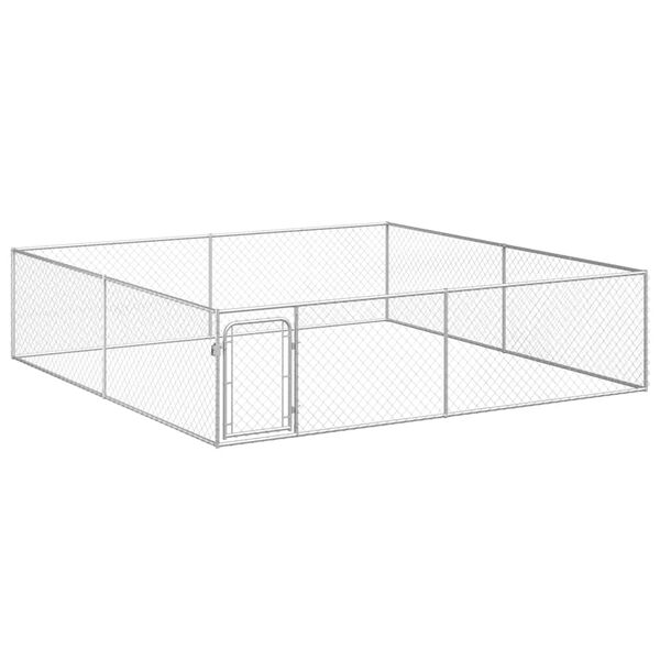 vidaXL Zunanji pasji boks pocinkano jeklo 4x4x1 m