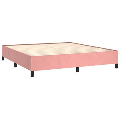 vidaXL Box spring postelja z vzmetnico roza 160x200 cm žamet