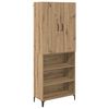 vidaXL Visok predalnik Umetni hrast 69,5 x 34 x 180 cm Inženirski les