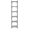 vidaXL Knjižna omara 6-nadstropna siva sonoma 40x30x188 cm inž. les