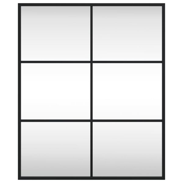 vidaXL Stensko ogledalo črno 50x60 cm pravokotno železo