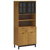 vidaXL Komoda s steklenimi vrati FLAM 80x40x180 cm trdna borovina