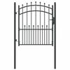 vidaXL Vrata ograje s bodicami EMMEN 125 x 100 cm Siva