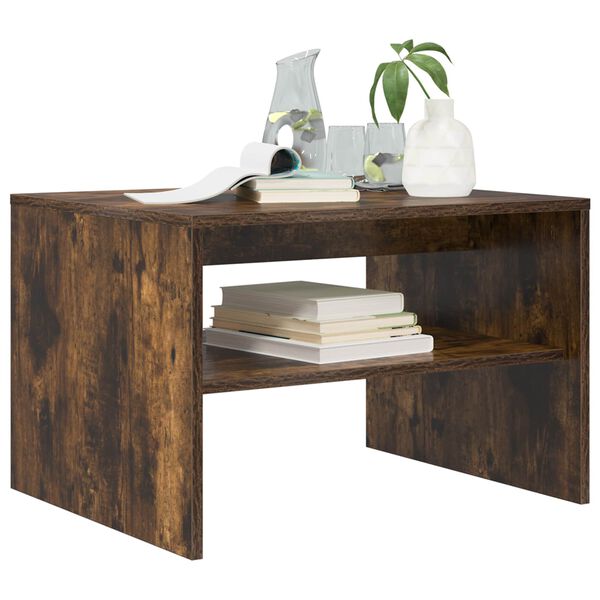 vidaXL Klubska miza Dimljeni oreh 60 x 50 x 40 cm Konstruiran les